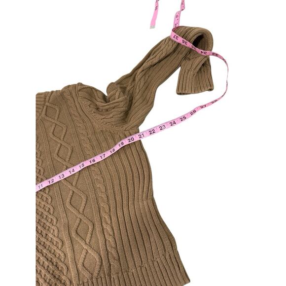 Gap 100% Cotton Fitted Brown Fisherman Cable Knit Style Sweater Womens Large - Picture 5 of 7